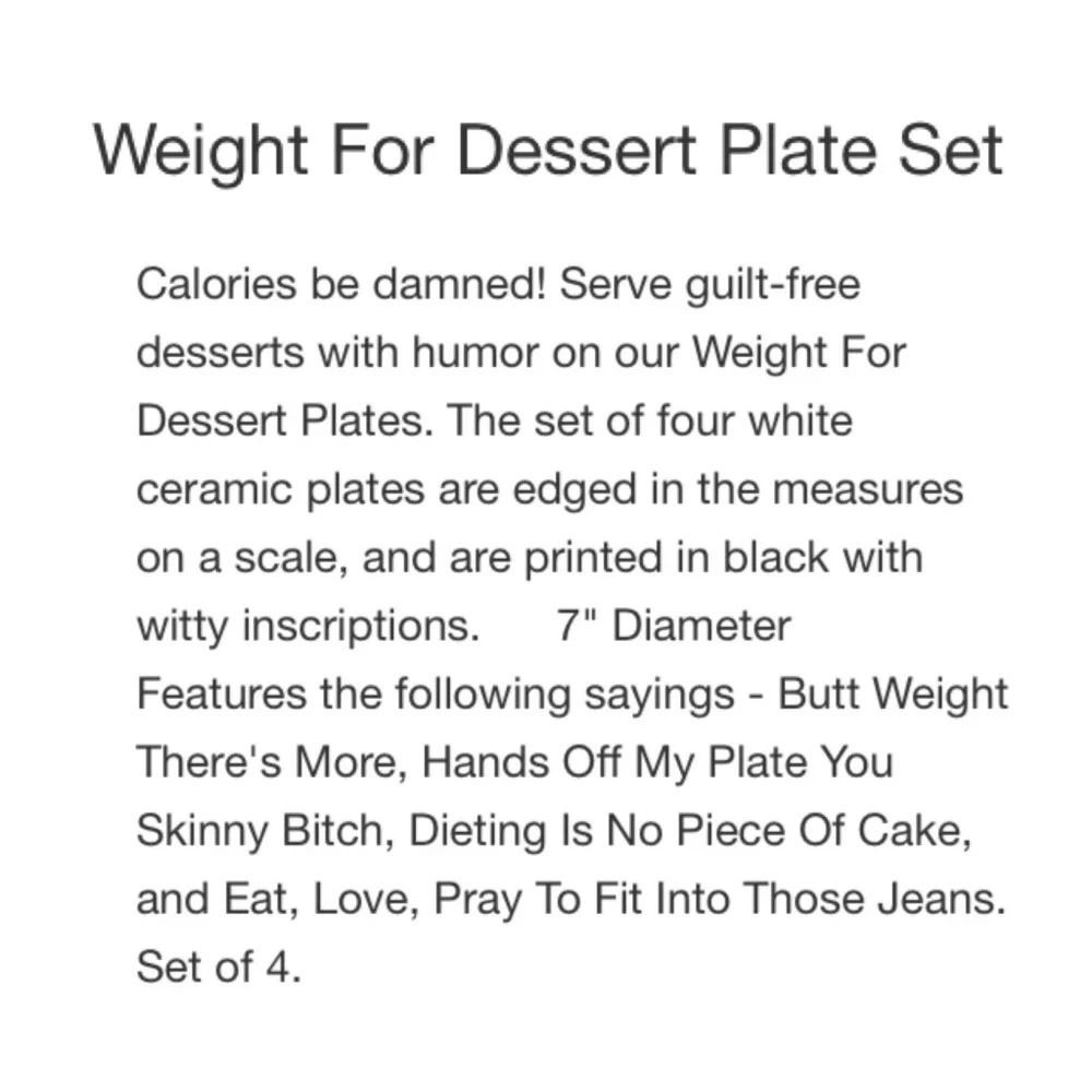 Z Gallerie Weight for Dessert Plate Set
